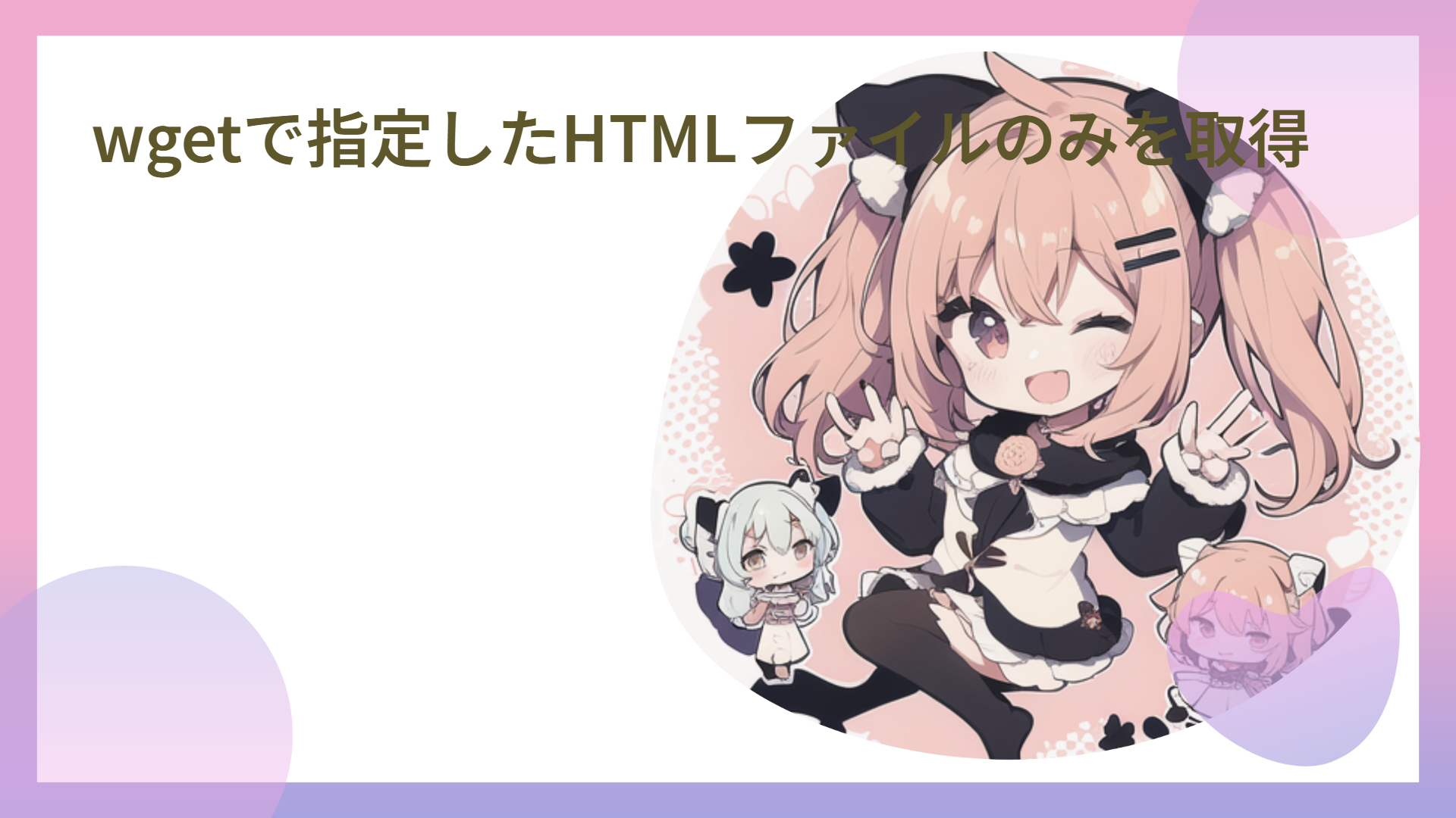 wgetで指定したHTMLファイルのみを取得